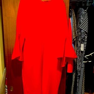 Red Dress from Eloqui with flared sleeves. Worn once.